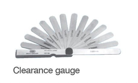 An opened clearance gauge.