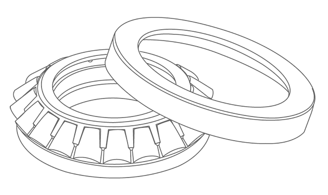 Spherical roller thrust bearing with shaft washer removed.