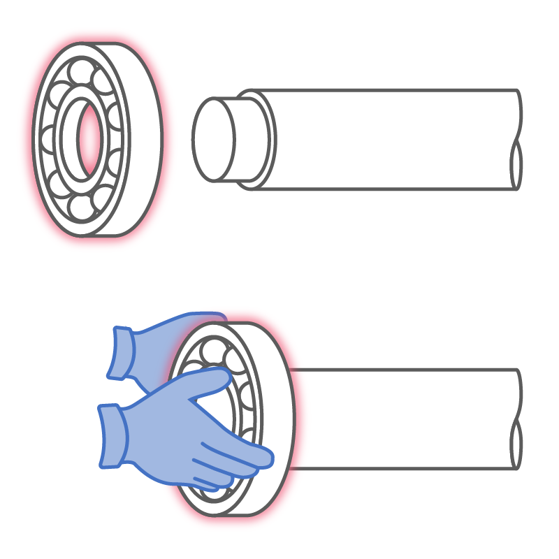Always protect the hands with gloves when performing shrink fits. 